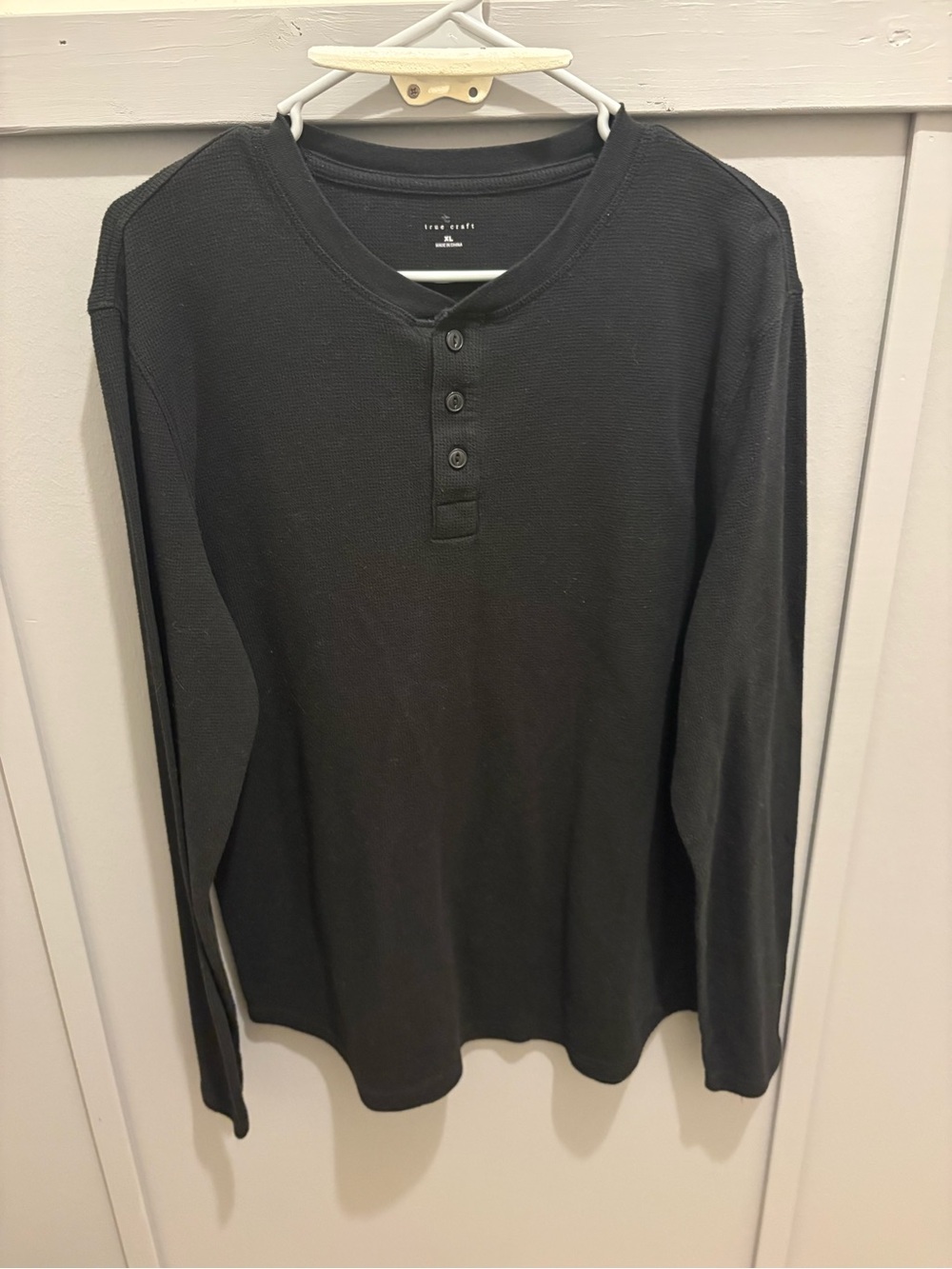 True Craft Black Long-Sleeve Henley